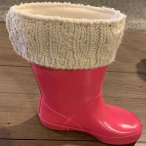 Hunter Little Girls cable-knit cuff boot socks sz 12-13